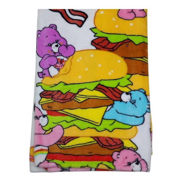 Care Bears Soft Plush Throw Blanket 50" X 70" Polyester Super Soft Hamburgers - Picture 9 of 15